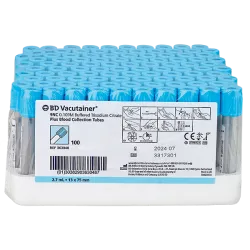 BD Vacutainer ® Buizen voor stollingsanalyse PET/PP, 0,109 M gebufferd Na-citraat,Hemogard sluiting, lichtblauw | 13 x 75 mm | 2,7 ml
